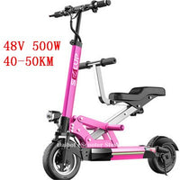 Electric Scooter Adults With Seat Electric Scooters With Suspension System 10 Inch 500W 48V Portable Foldable Electric Scooter easy-smart-way.myshopify.com