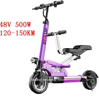 Electric Scooter Adults With Seat Electric Scooters With Suspension System 10 Inch 500W 48V Portable Foldable Electric Scooter easy-smart-way.myshopify.com