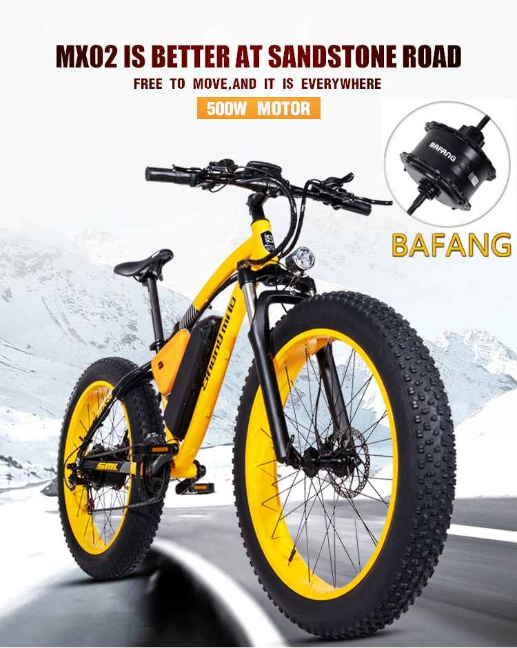 electric bike 500W  Snow bike Electric Bike Ebike 48 V electric bicycle Increase 26-inch fat tires bafang Electric machinery easy-smart-way.myshopify.com