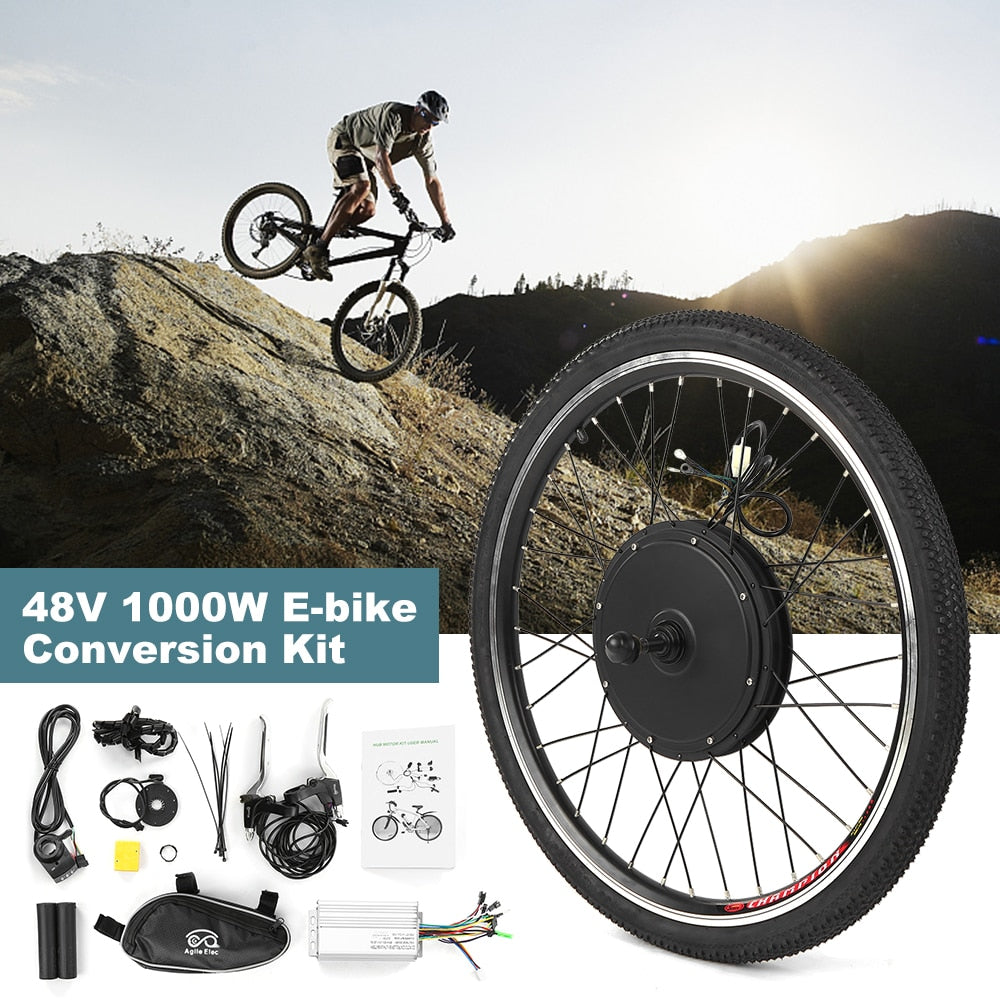 26x1.75'' Electric Bike Conversion Kit 1000W 48V Powerful Ebike Rear Wheel Brushless Controller Hub Electric Motor Wheel Kit easy-smart-way.myshopify.com