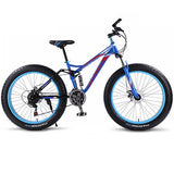 wolf's fang bicycle Mountain Bike 21 speed 26 4.0 frame fat bikes bicycle Snow bike Front and Rear Mechanical Disc Brade Male easy-smart-way.myshopify.com