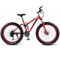 wolf's fang bicycle Mountain Bike 21 speed 26 4.0 frame fat bikes bicycle Snow bike Front and Rear Mechanical Disc Brade Male easy-smart-way.myshopify.com