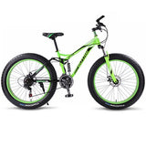 wolf's fang bicycle Mountain Bike 21 speed 26 4.0 frame fat bikes bicycle Snow bike Front and Rear Mechanical Disc Brade Male easy-smart-way.myshopify.com