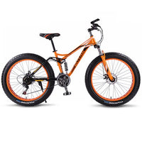 wolf's fang bicycle Mountain Bike 21 speed 26 4.0 frame fat bikes bicycle Snow bike Front and Rear Mechanical Disc Brade Male easy-smart-way.myshopify.com