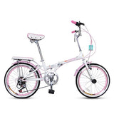 FOREVER Folding Bicycle Highcarbon Double Steel V-brake Variable Speed Bike ATA Speed7 Ladies Bike with Water Bottle Holder 20in easy-smart-way.myshopify.com