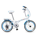 FOREVER Folding Bicycle Highcarbon Double Steel V-brake Variable Speed Bike ATA Speed7 Ladies Bike with Water Bottle Holder 20in easy-smart-way.myshopify.com