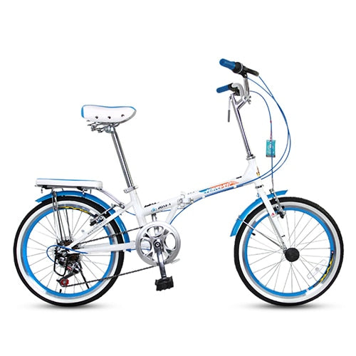 FOREVER Folding Bicycle Highcarbon Double Steel V-brake Variable Speed Bike ATA Speed7 Ladies Bike with Water Bottle Holder 20in easy-smart-way.myshopify.com