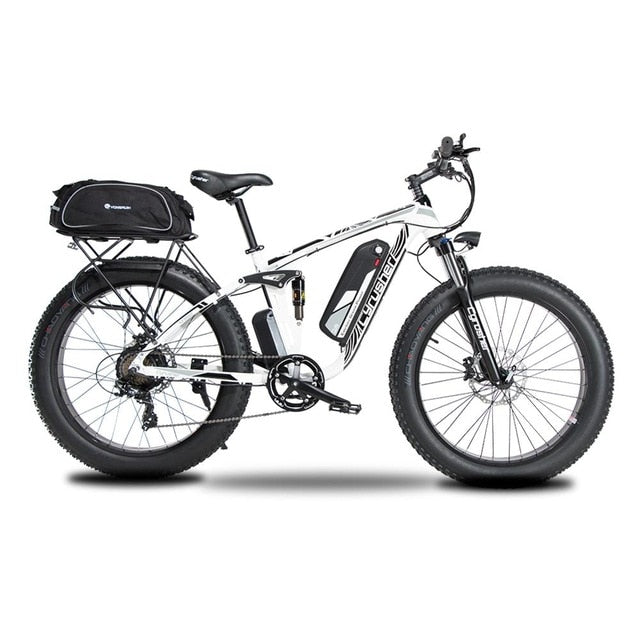 Cyrusher XF800 Electric Bicycle double Suspension 7 Speeds,Fat tire eBike, 750W 48V,smart computer speedometer electric bike easy-smart-way.myshopify.com