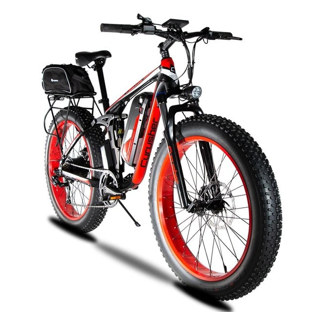 Cyrusher XF800 Electric Bicycle double Suspension 7 Speeds,Fat tire eBike, 750W 48V,smart computer speedometer electric bike easy-smart-way.myshopify.com