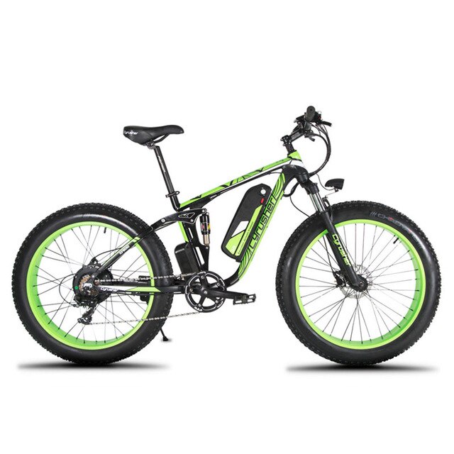 Cyrusher Upgrade XF800 750W 48V Electric Bike Full Suspension frame 7 Speeds widewheel road Bike outdoor smart speedometer Ebike easy-smart-way.myshopify.com