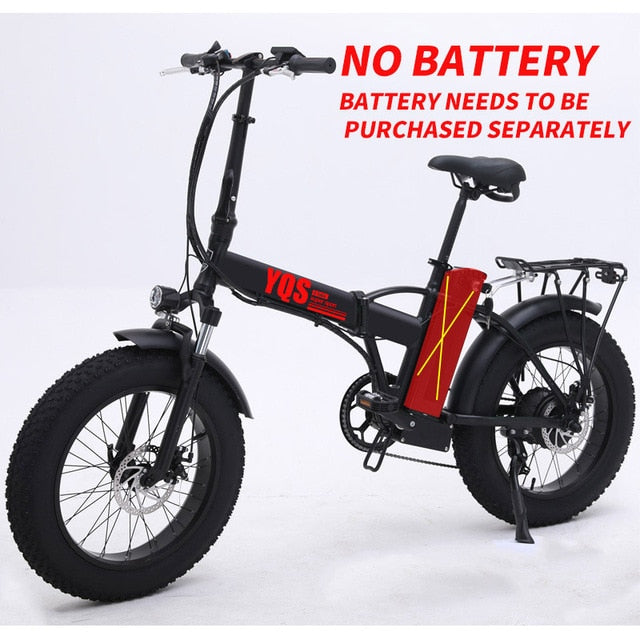 YQS New 500W 40KM/h snow mountain electric bike 20inch 4.0 fat tire ebike bicicleta eletrica beach electric bicycle easy-smart-way.myshopify.com