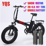 YQS New 500W bmx bike snowebike mountain electric bike 20 inch 4.0 fat tire  beach electric bicycle easy-smart-way.myshopify.com