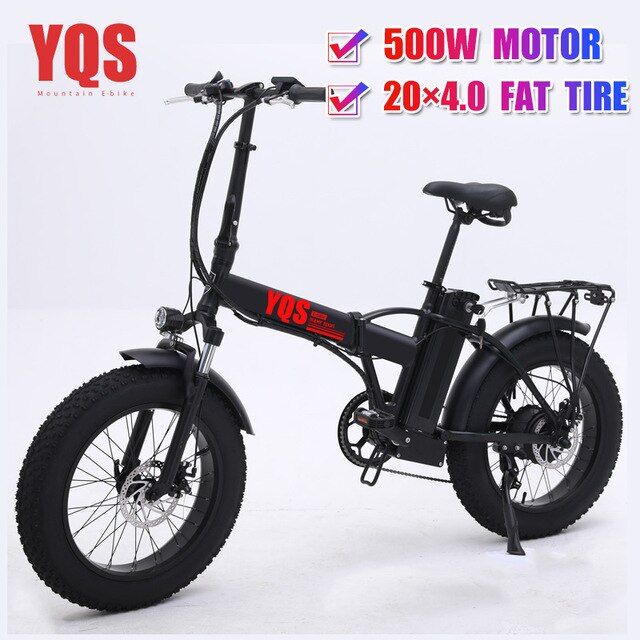 YQS New 500W bmx bike snowebike mountain electric bike 20 inch 4.0 fat tire  beach electric bicycle easy-smart-way.myshopify.com