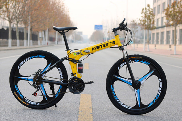 26inch folding mountain bike 21 speed double disc brakes bicycle 6 knife wheel and 3 knife wheel mountain bike easy-smart-way.myshopify.com