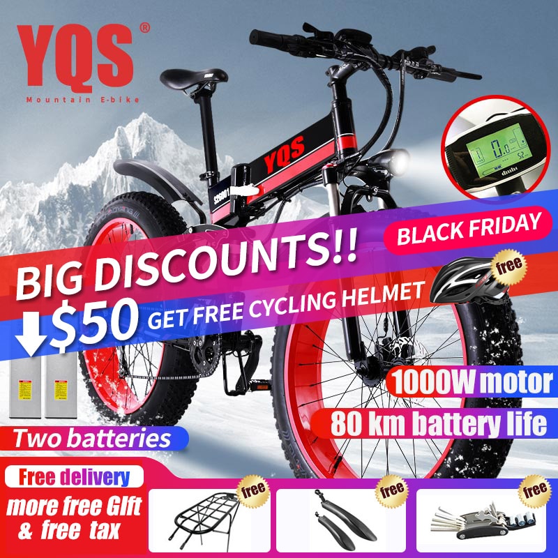 electric bike 1000W New Super Neve Snow bike  Electric Bike Ebike 48 V electric bicycle Increase tires easy-smart-way.myshopify.com