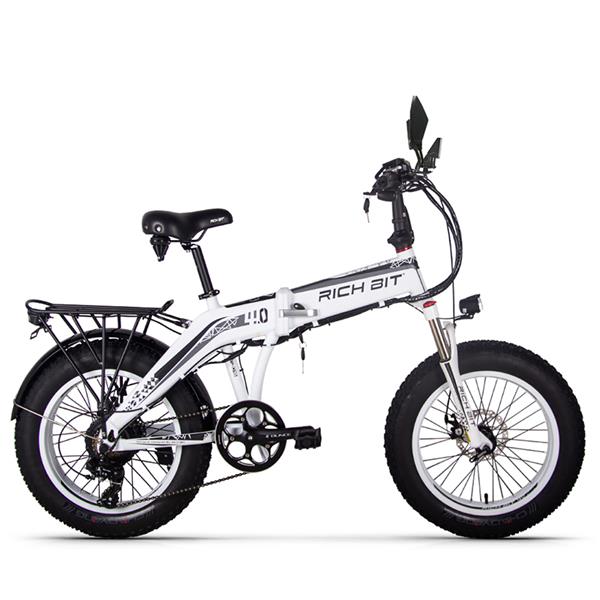 RICHBIT 500W 48V 20inch Fat Tire ebike Electric Bike Folding Snow Electric Bicycle Suspension Turning lights Mirrror Disc Brake easy-smart-way.myshopify.com