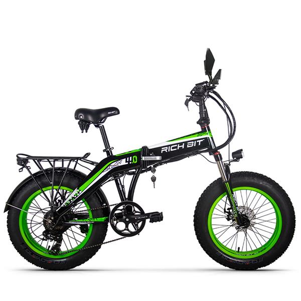 RICHBIT 500W 48V 20inch Fat Tire ebike Electric Bike Folding Snow Electric Bicycle Suspension Turning lights Mirrror Disc Brake easy-smart-way.myshopify.com