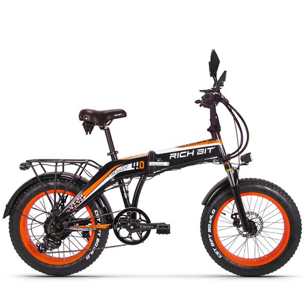 RICHBIT 500W 48V 20inch Fat Tire ebike Electric Bike Folding Snow Electric Bicycle Suspension Turning lights Mirrror Disc Brake easy-smart-way.myshopify.com