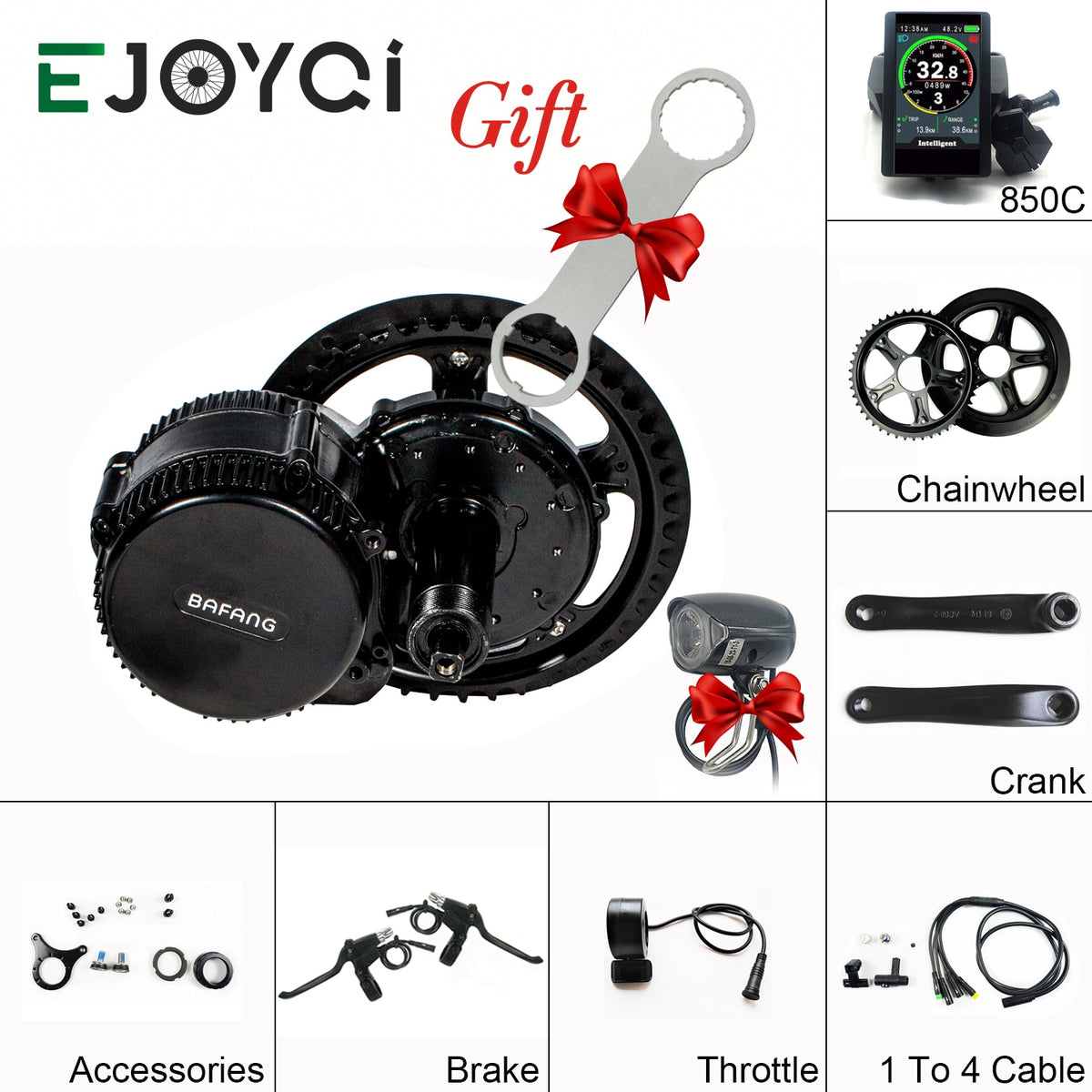 Bafang 8Fun BBS02B 48V 500W MMG320 48T 52T 850C EBike Mid Crank Drive Motor Conversion Kit Kits for Electrical Bicycles easy-smart-way.myshopify.com