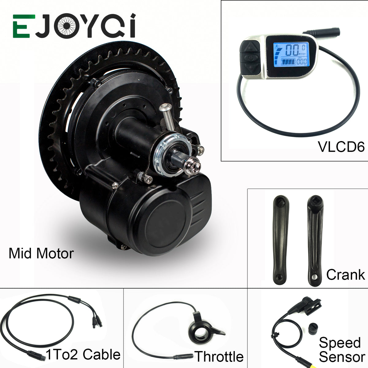 TSDZ 2 Tongsheng 36V 250W 350W 48V 500W VLCD6 Torque Sensor Mid Central Drive Motor Electric bicycle E-bike Conversion Kit easy-smart-way.myshopify.com