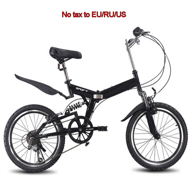 20inch folding mountain bike 6 variable speed bicycle road bike male and female cycling folding bicycle variable speed bike