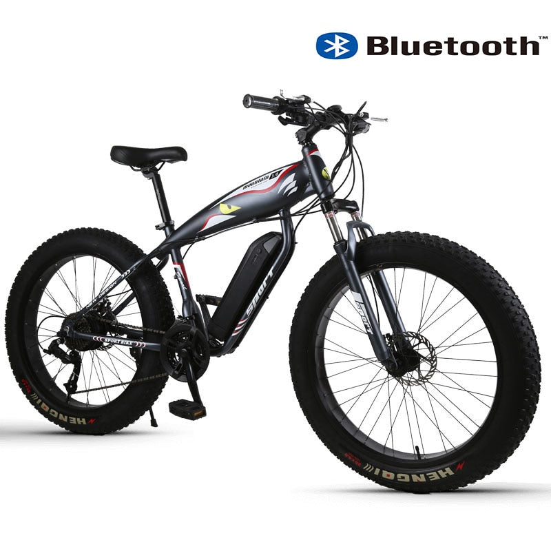 26inch electric mountain Bicycle  48V1500w Motor 26 *4.0 fat electric bicycle snow mountain bike Bluetooth ebike easy-smart-way.myshopify.com
