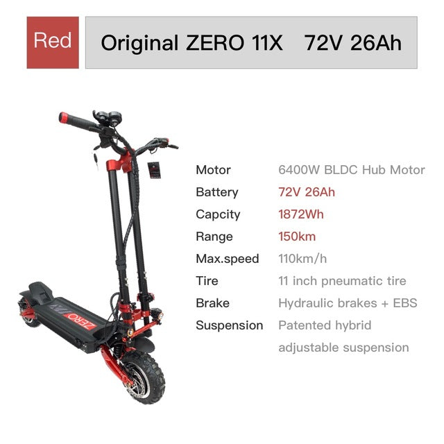 Original ZERO 11X brand new skateboard kickscooter electric two wheel 6400W 72V 11inch OIL HYDRAULIC easy-smart-way.myshopify.com