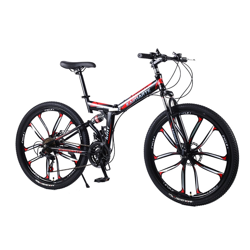 21 speed folding mountain bike 24 and 26 inch bicycle double disc brakes cycling bicycle folding mountain bike easy-smart-way.myshopify.com