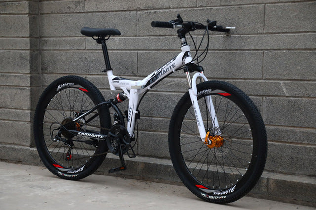 21 speed folding mountain bike 24 and 26 inch bicycle double disc brakes cycling bicycle folding mountain bike easy-smart-way.myshopify.com