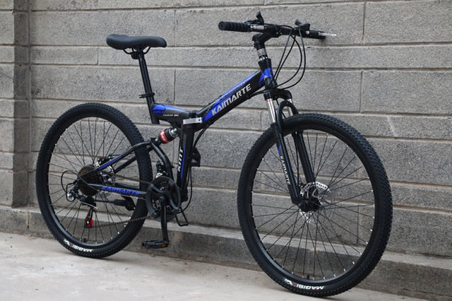 21 speed folding mountain bike 24 and 26 inch bicycle double disc brakes cycling bicycle folding mountain bike easy-smart-way.myshopify.com