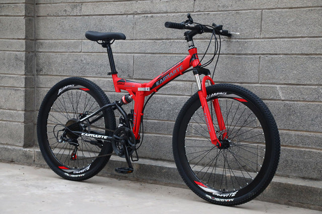21 speed folding mountain bike 24 and 26 inch bicycle double disc brakes cycling bicycle folding mountain bike easy-smart-way.myshopify.com