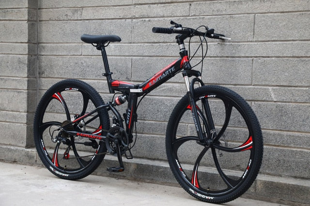 21 speed folding mountain bike 24 and 26 inch bicycle double disc brakes cycling bicycle folding mountain bike easy-smart-way.myshopify.com
