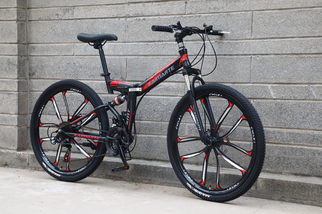21 speed folding mountain bike 24 and 26 inch bicycle double disc brakes cycling bicycle folding mountain bike easy-smart-way.myshopify.com