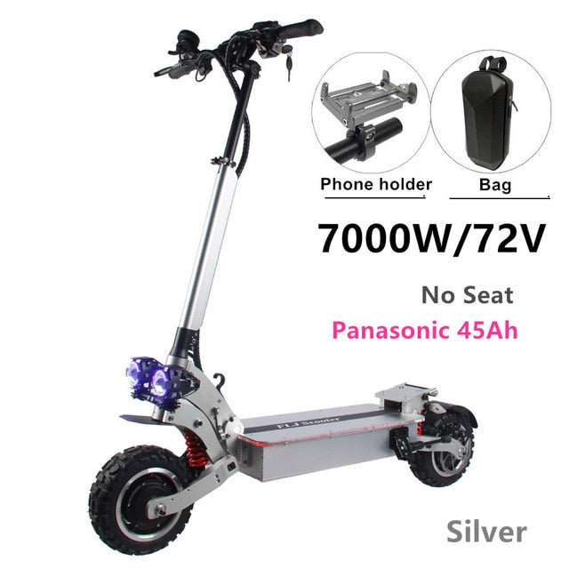 72v Dual Motor 7000W Electric Scooter with dual engines 11inch wheels double drive LED pedal kick electric scooter electrico