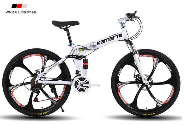 26inch folding mountain bike 21 speed double disc brakes bicycle 6 knife wheel and 3 knife wheel mountain bike easy-smart-way.myshopify.com