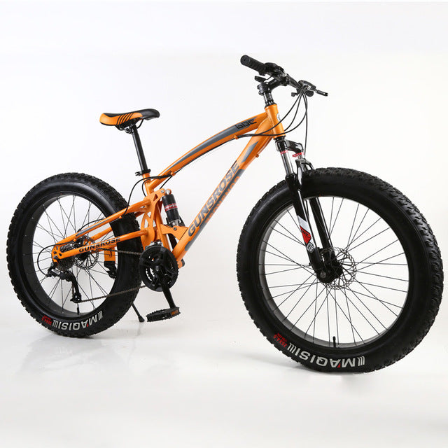 4.0 fat bike Mountain bike Double disc brake beach bicycle snow bike light high carbon steel 24/26 inch mountain bicycle easy-smart-way.myshopify.com