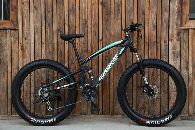 26 inch fat bike adult fat tire snow beaches mountain bike 7/21/24/27 speed Double disc brake carbon steel frame student bicycle