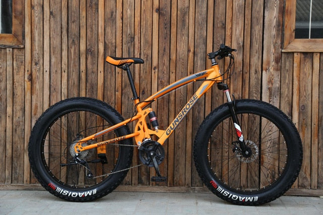 26 inch fat bike adult fat tire snow beaches mountain bike 7/21/24/27 speed Double disc brake carbon steel frame student bicycle