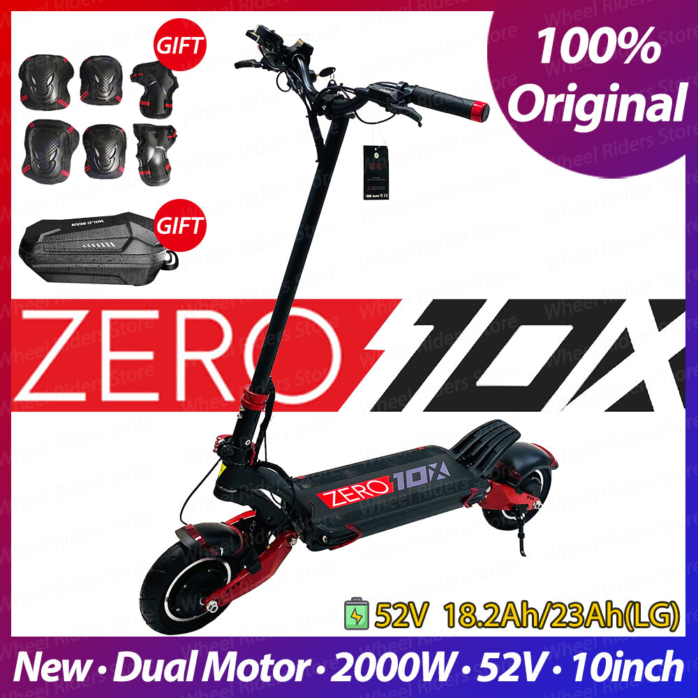 Original ZERO 10X scooter electric two wheel kick scooter skate board dual motor 2000w hydraulic brake disc brake high speed easy-smart-way.myshopify.com