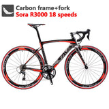SAVA Road Bike 700C Carbon Road Bike T700 Carbon Frame+fork Bicycle Road Speed Bike Racing with SHIMANO SORA bicicleta carretera