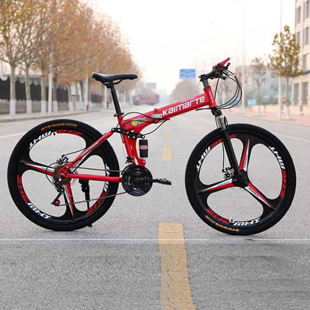 folding mountain bike 21 speed 24/26 inch knife wheel carbon steel frame bikes double disc brake outdoor sport mountain bicycle