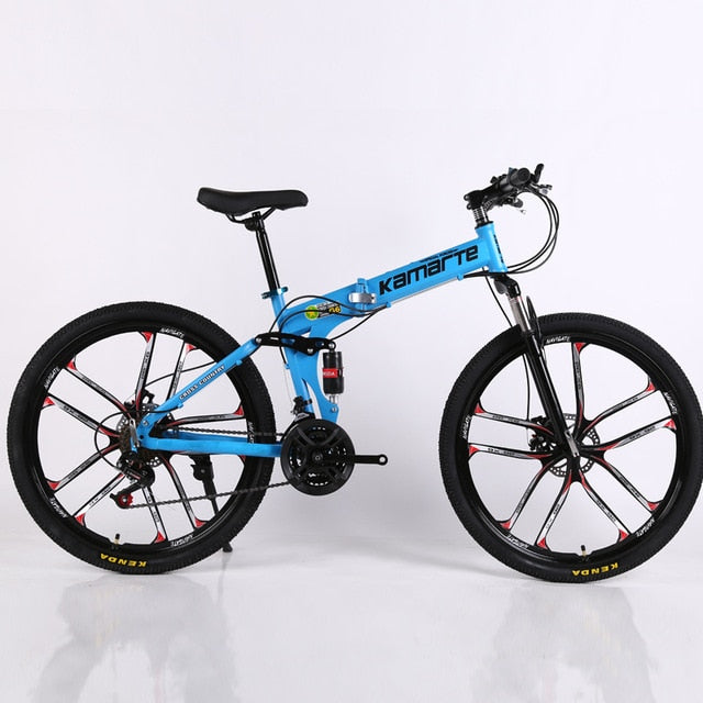 folding mountain bike 21 speed 24/26 inch knife wheel carbon steel frame bikes double disc brake outdoor sport mountain bicycle