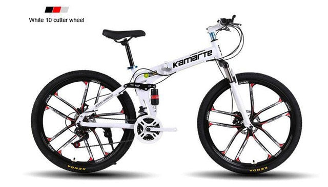 folding mountain bike 21 speed 24/26 inch knife wheel carbon steel frame bikes double disc brake outdoor sport mountain bicycle