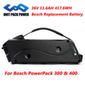 36vBosch PowerPack 300 400 Active Replacement Battery Electric Bike 36V 11.6AH 417.6WH Samsung 18650 Lithium eBike Batteries