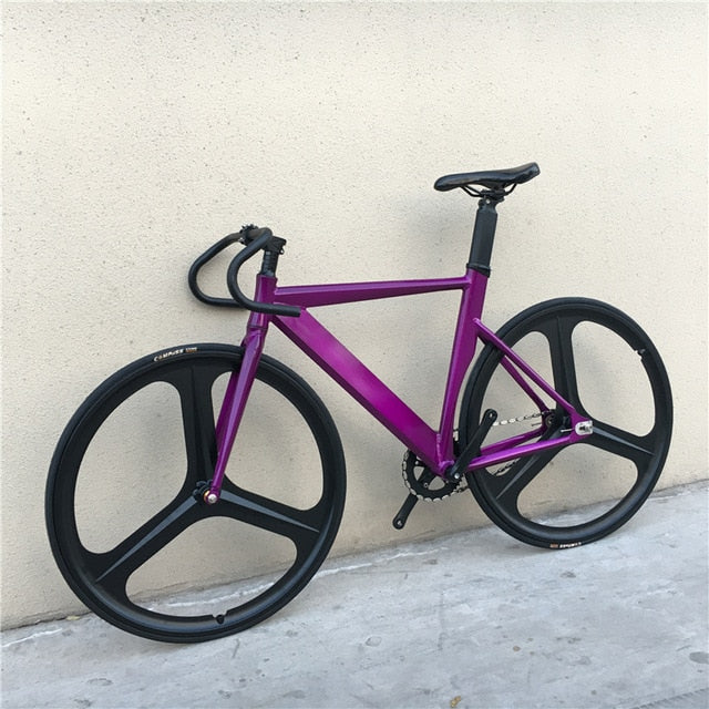 Fixed Gear Bike 700C Muscular Aluminum alloy frame 48cm 52cm 56cm  Bike Track Bicycle with double 3 Spoke wheel and V Brake