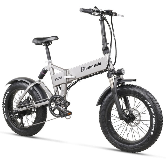 MX21 20 Inch Folding Electric Bike 500W4.0 Fat Tire Mens Women's Ebike 48v Mountain Bike Electric Bicycle Beach Cruiser City Ebike