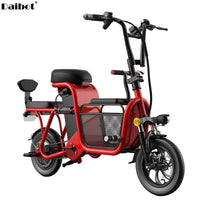 Electric Folding Bicycle 12&#39;&#39; 48V 350W Two wheel Electric Bicycles Sensitive Brake Portable Electric Scooter With Seat For Adult