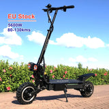 Upgraded 5600W Dual Motor Electric Scooter with On Roand or off road tire 2 big LED scooter lights electric bike e scooter