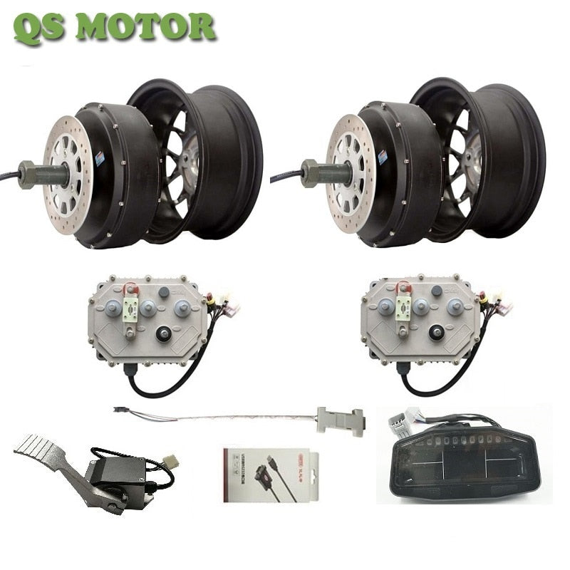Dual 5000W 72V Electric Car Hub Motor Conversion Kit with Regenerative braking