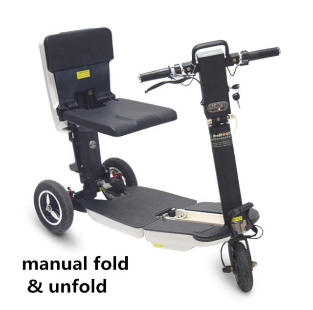 Small Electric Mobility Scooter Luggage Folding Adult Disabled Tricycle Lithium Battery Portable Scooter For The Elderly